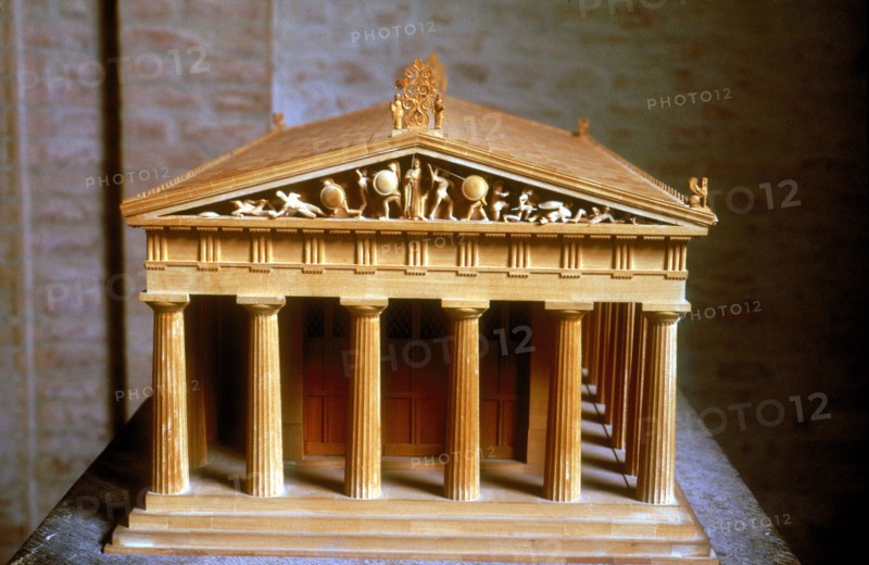 Model of the Temple of Aphaia at the Isle of Aegina, Greece, built c500-c480 BC. Artist: Unknown
