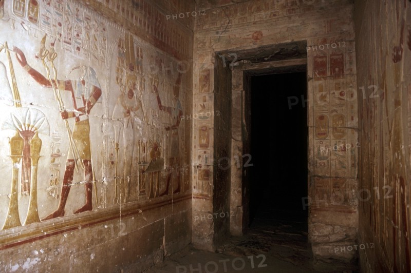 Wallpaintings, Temple of Sethos I, Abydos, Egypt, 19th Dynasty, c1280 BC. Artist: Unknown