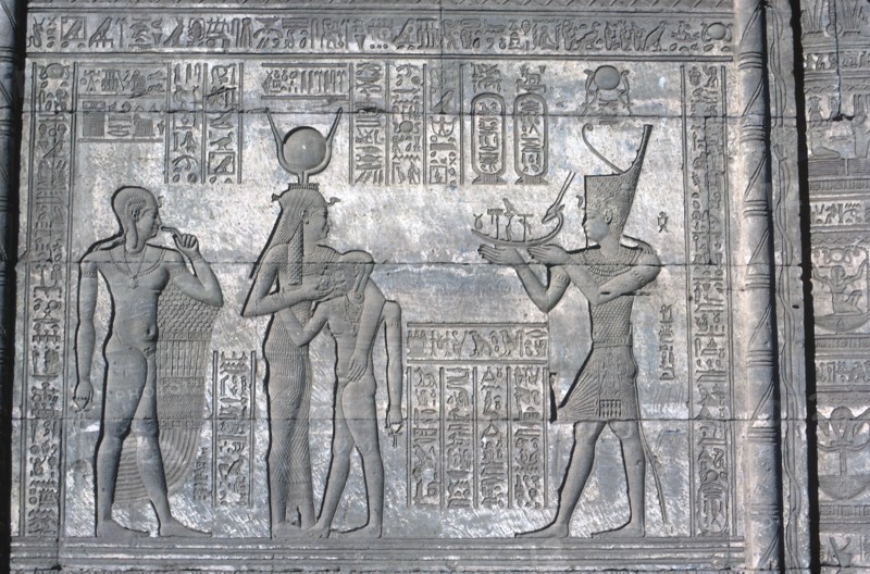 Relief on the Roman Mammisi, Temple of Hathor, late Ptolemaic and Roman, c125 BC - c60 AD. Artist: Unknown