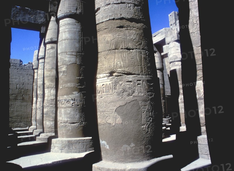 Pillars in the Great Hypostyle Hall, Temple of Amun, Karnak, Egypt, 14th-13th century BC. Artist: Unknown
