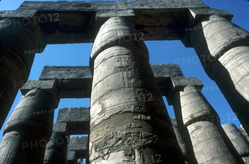 Pillars in the Great Hypostyle Hall, Temple of Amun, Karnak, Egypt, 14th-13th century BC. Artist: Unknown