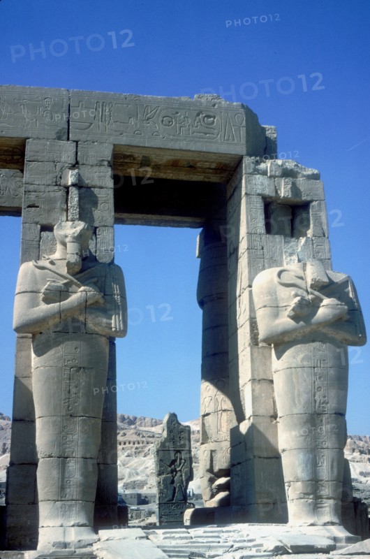 Two statues at The Ramesseum, Temple of Rameses II, Luxor, Egypt, c1250 BC. Artist: Unknown