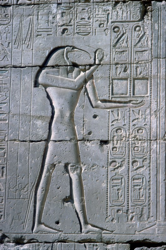 Relief showing Thoth, The Ramesseum, Temple of Rameses II, Luxor, Egypt, c1300 BC. Artist: Unknown