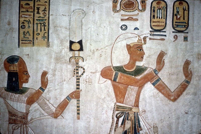 Wallpainting of Rameses III leading deceased son to the gods, Valley of the Queens, Egypt, c12thC BC Artist: Unknown