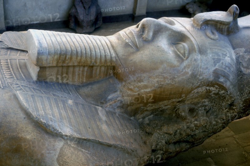 Head of colossal statue of Rameses II, Memphis, Egypt, c13th century BC. Artist: Unknown
