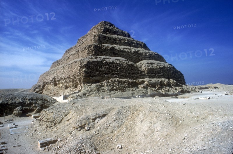 Step Pyramid of King Djoser (Zozer), Saqqara, Egypt, 3rd Dynasty, c2600 BC. Artist: Imhotep