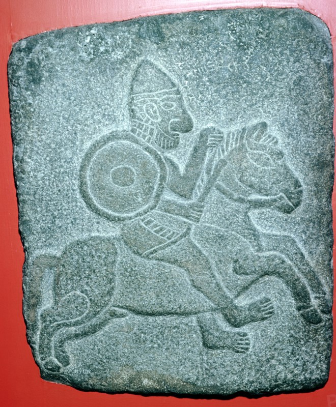Hittite relief of a horseman, Tell Halaf, Syria, c10th - 9th century BC. Artist: Unknown