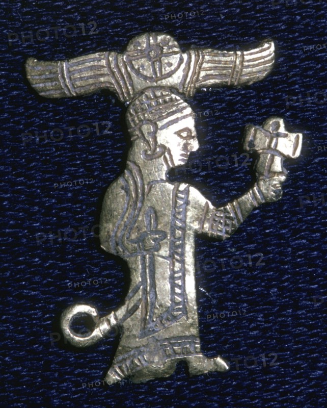 Gold Hittite figure of a king or god, The Gold Tomb, Carcemish, Turkey, c605 BC. Artist: Unknown