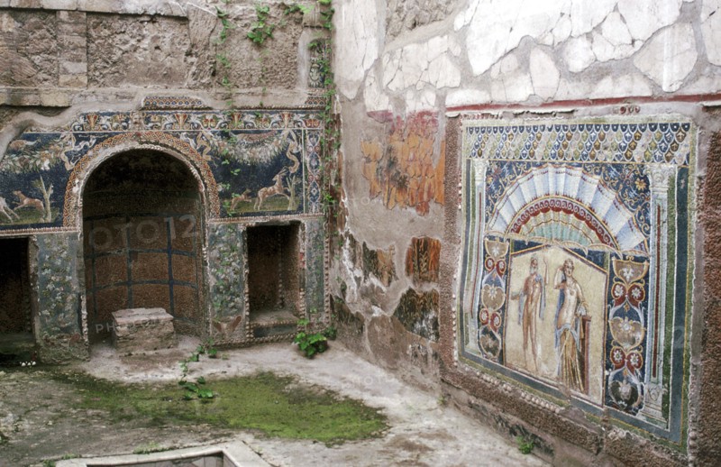 Interior garden-room in the House of Neptune, Herculaneum, Italy. Artist: Unknown