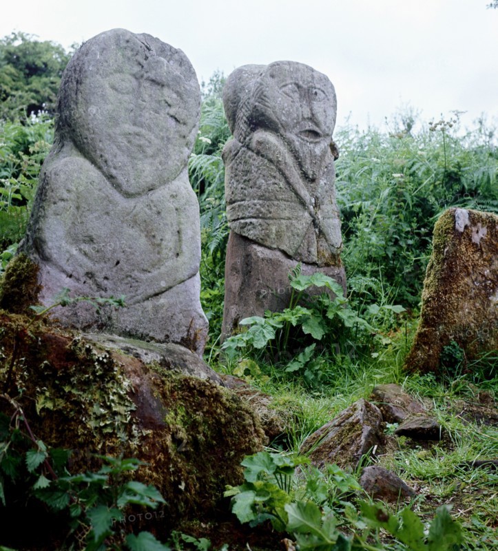 Pagan Celtic stone figures, Boa Island, Co.Fermanagh, Ireland, c5th century. Artist: Unknown