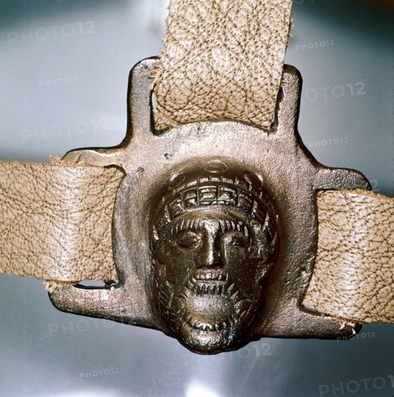 Romano-British bronze mount with mask, Felmingham, Norfolk, England. Artist: Unknown