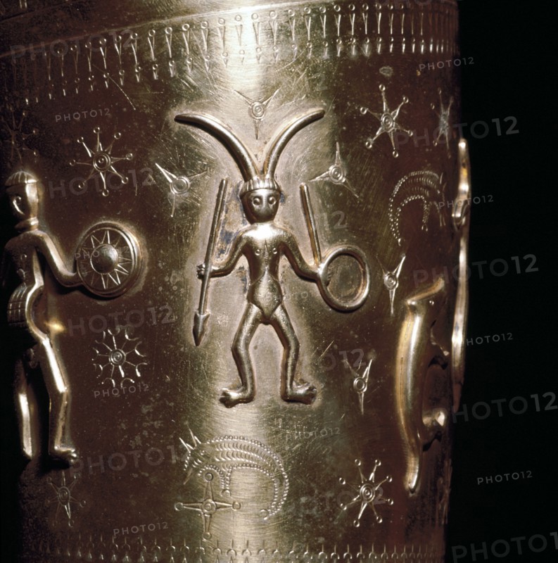 Detail of Horned figure on Gallehus Horn, Denmark. Artist: Unknown