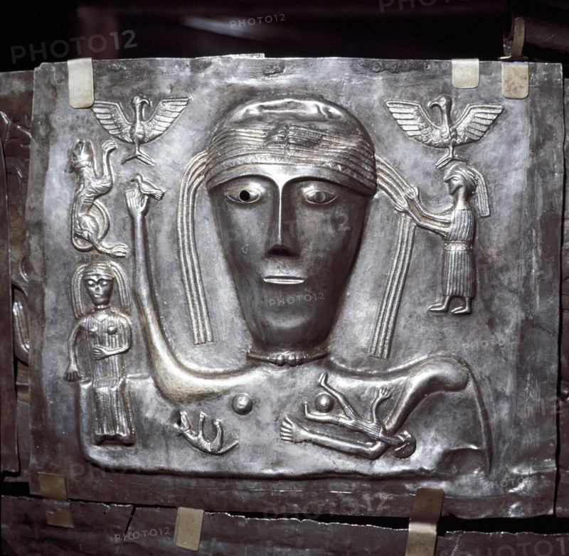 Gundestrup Cauldron, Celtic Goddess with eagles, Danish, c100 BC. Artist: Unknown