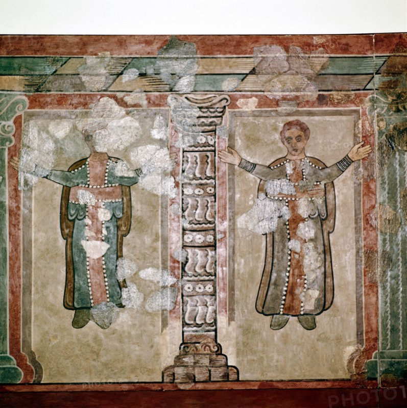 Christian wallpainting, Lullingstone Roman Villa, Kent, c350. Artist: Unknown