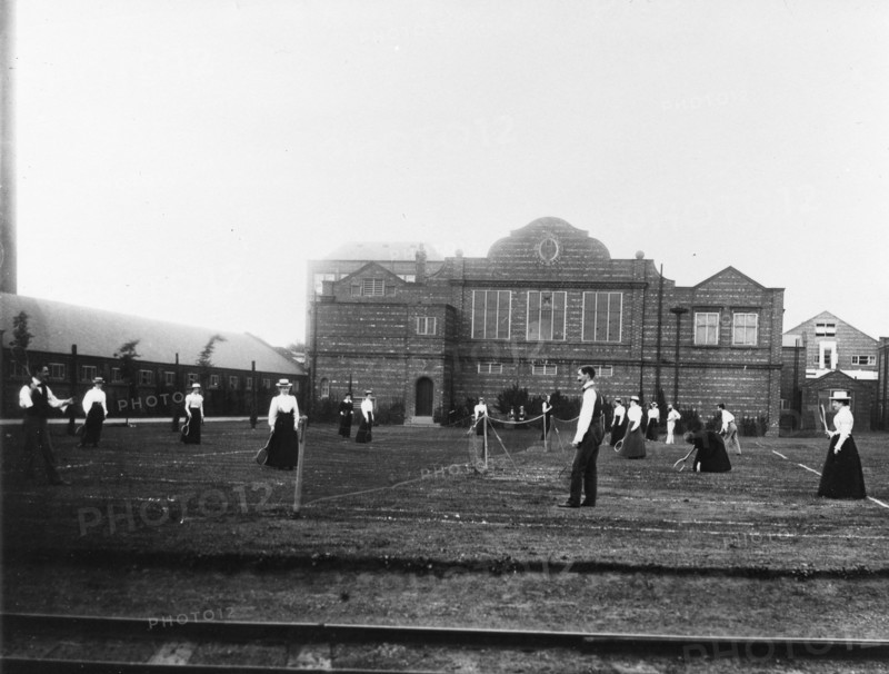 Employees playing tennis, Rowntree Tennis Club, York, Yorkshire, 1900. Artist: Unknown