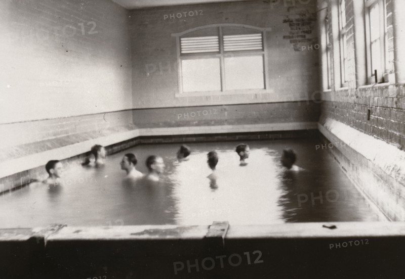 Boys in plunge bath, 1908. Artist: Unknown