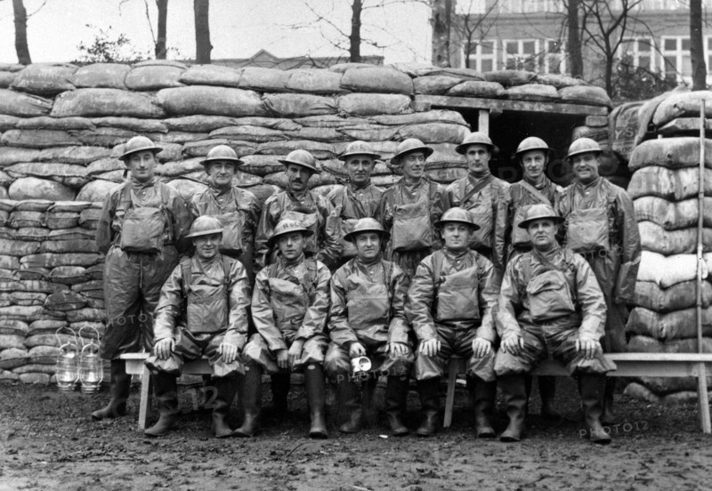 Rowntree ARP (Air Raid Protection) squad, York, Yorkshire, 1940. Artist: Unknown