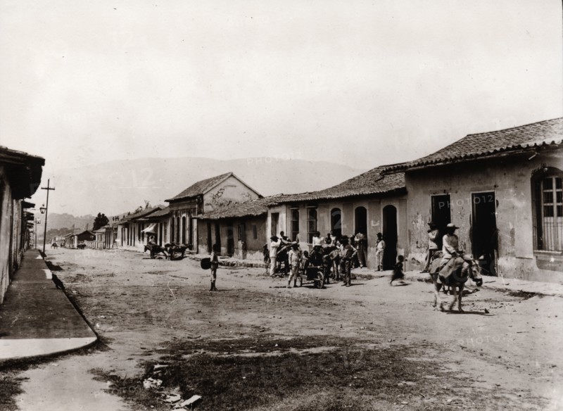A street scene in a Venezuelan village, 1897. Artist: Unknown