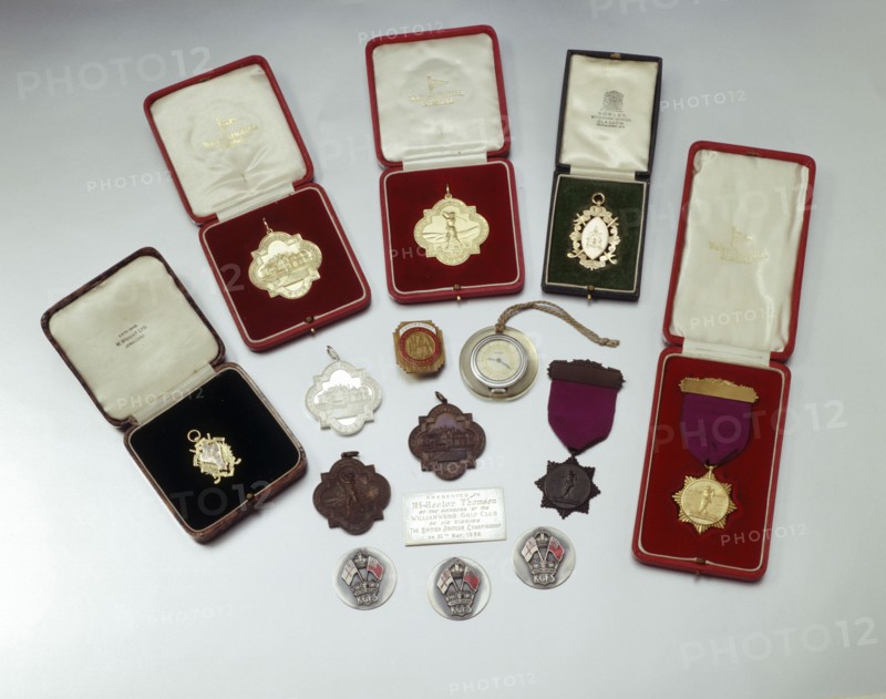 Various golf championship medals. Artist: Unknown