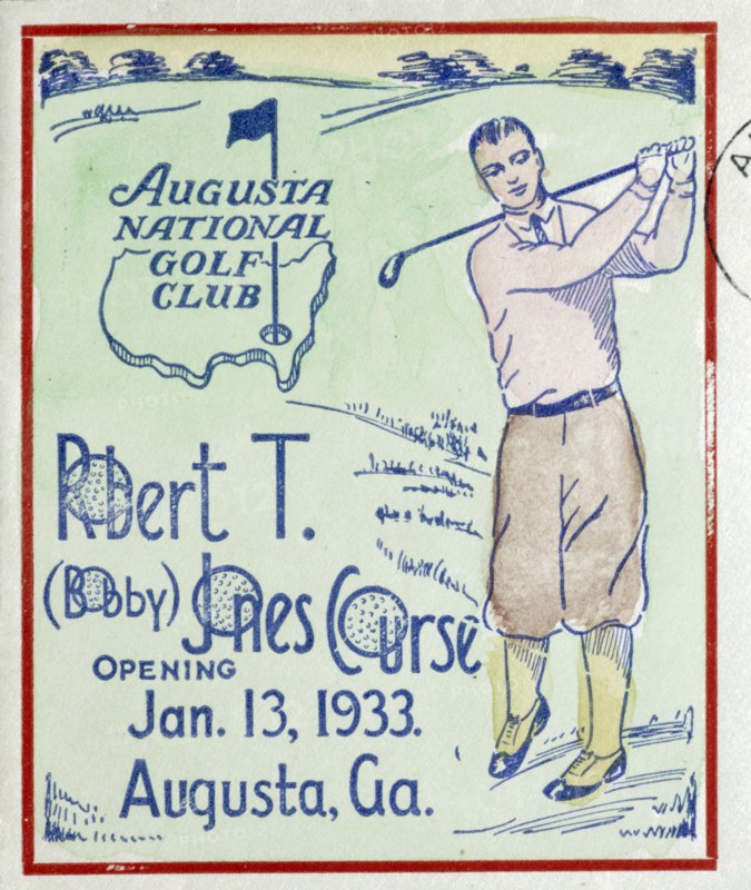 Poster marking the opening of the Bobby Jones course at Augusta, 1933. Artist: Unknown