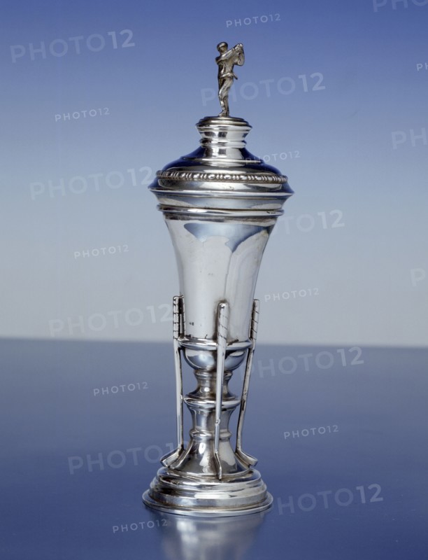 Silver golfing trophy, 5 inches high, 1919. Artist: Unknown