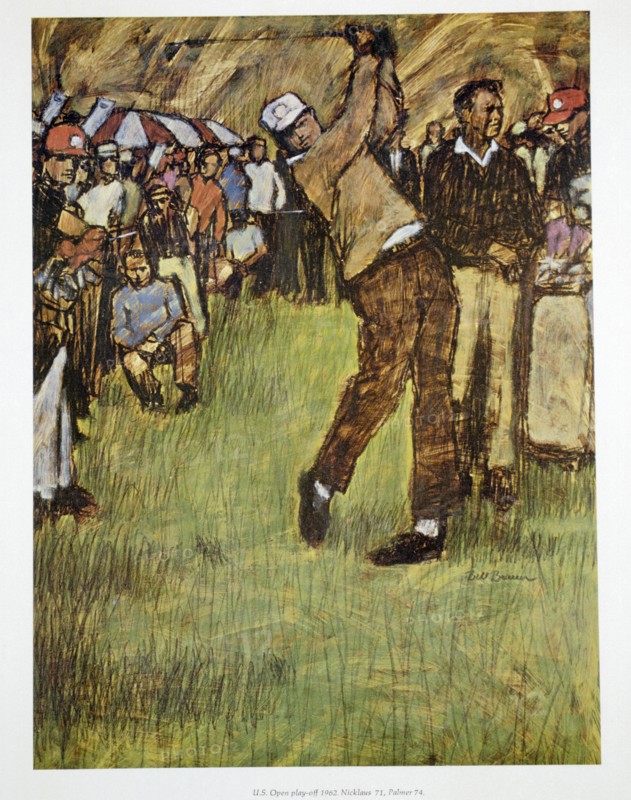 Jack Nicklaus winning his first US Open, 1962. Artist: Unknown