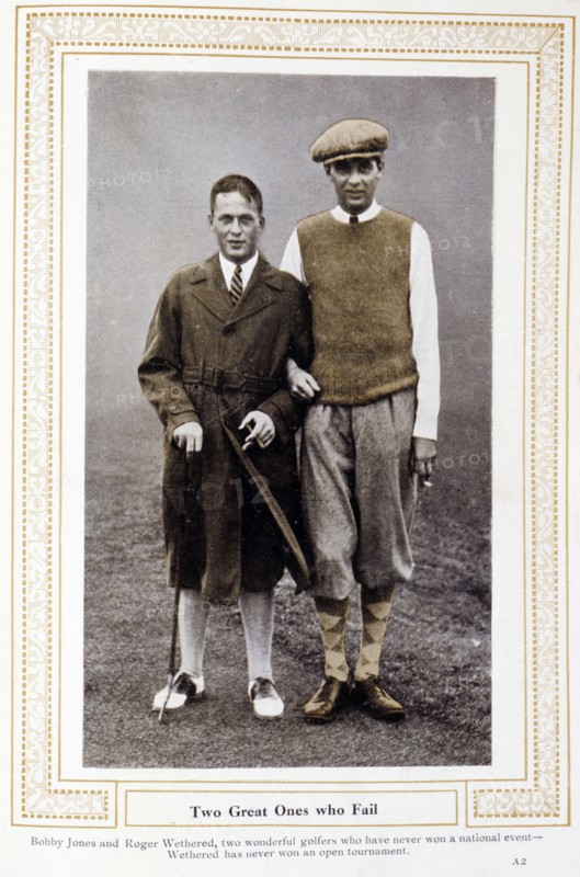 'Two Great Ones Who Fail' - Bobby Jones and Roger Wethered, c1920s. Artist: Unknown
