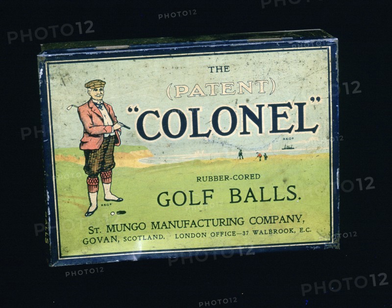 Tin of 'Colonel' golf balls, c1909. Artist: Unknown