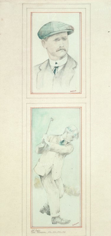 John H Taylor (1871-1963), British, five times Open Champion, c1910. Artist: Unknown