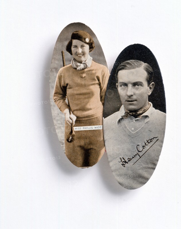 Golfers Henry Cotton and Phyllis Wade, c1930s. Artist: Unknown