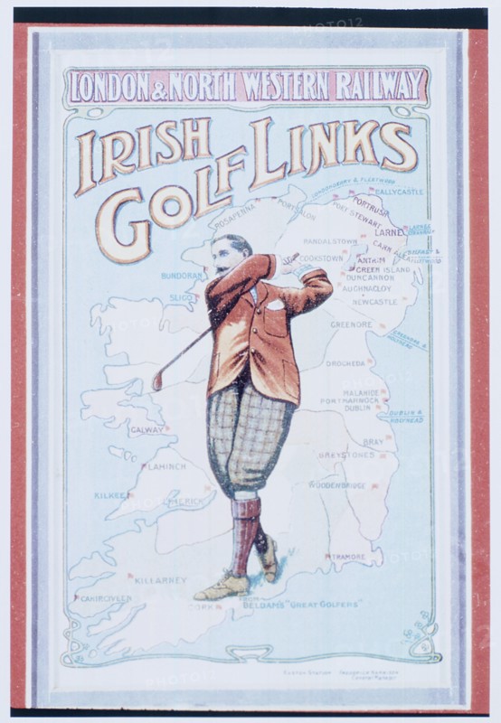 Postcard advertising golfing trips to Ireland, c1910. Artist: Unknown