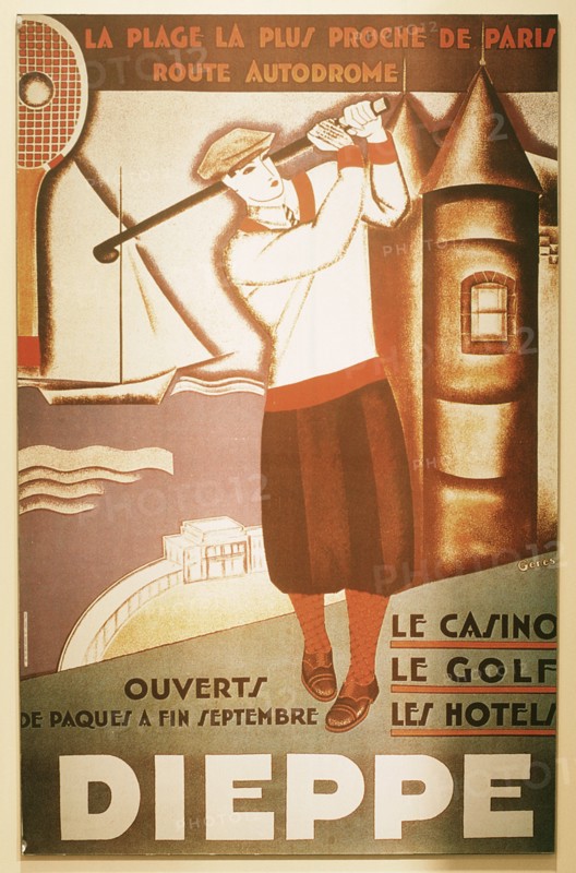 Advertisement for golfing resort in Dieppe, c1920s. Artist: Unknown