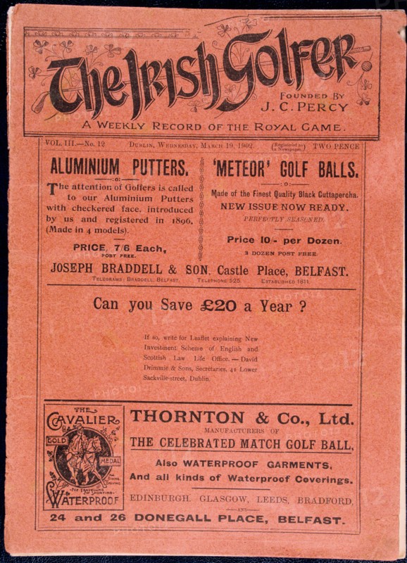 Cover of The Irish Golfer, March 19, 1902. Artist: Unknown