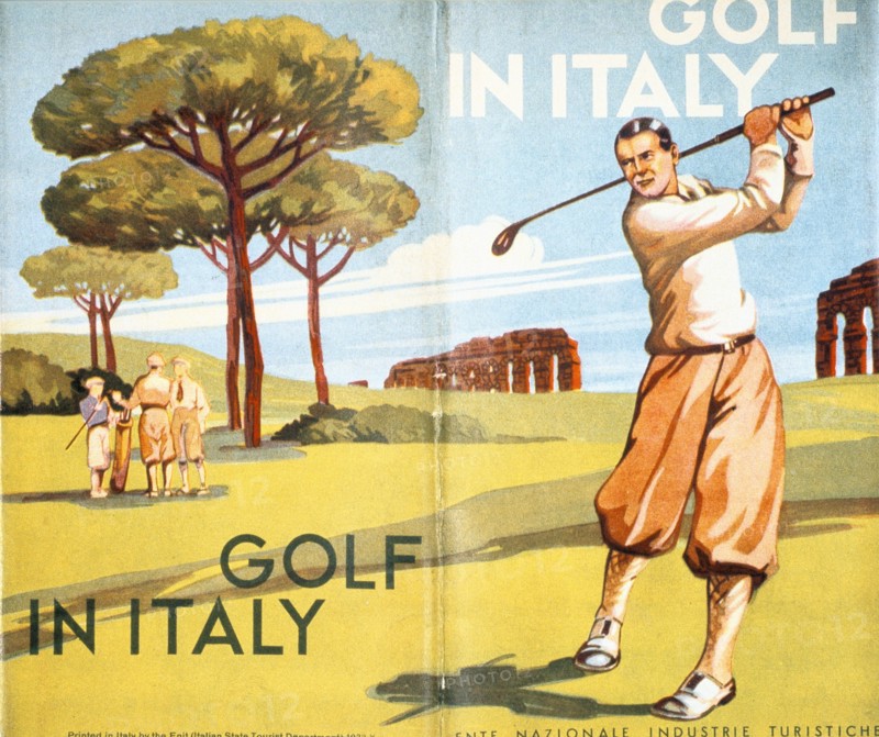 Pamphlet advertising golf in Italy, 1932. Artist: Unknown
