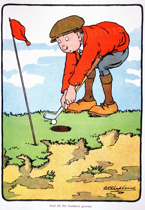 Golfing postcard, c1920s. . Artist: George Shepheard
