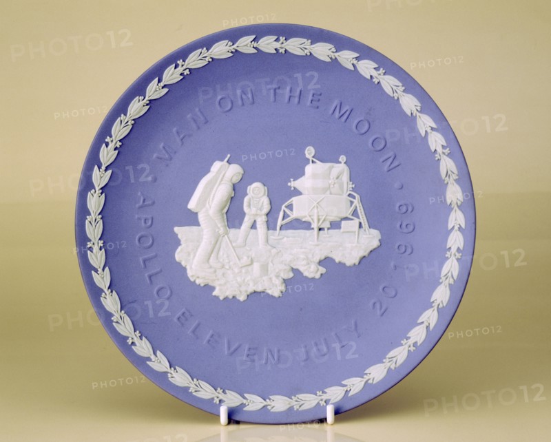 Wedgwood plate commemorating the 1969 Apollo 11 Moon landing, 1972. Artist: Wedgwood