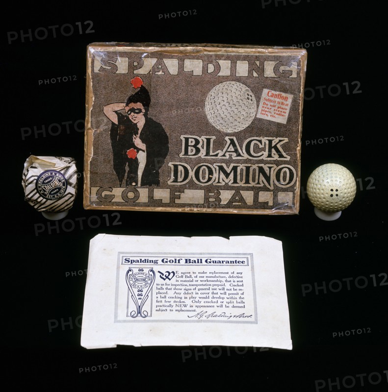 Black Domino rubber-core golf balls made for the Spalding Co, 1908. Artist: Unknown