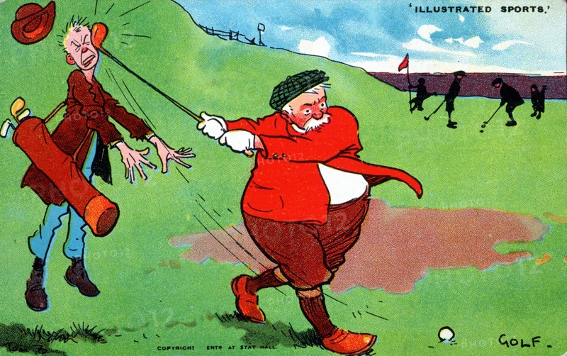 Golfing cartoon, 'Illustrated Sports', c1920s. Artist: Unknown