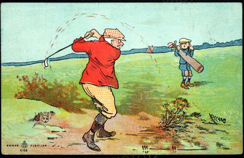 Golfing cartoon, c1920s. Artist: Unknown