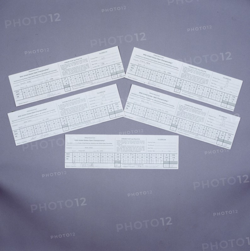 American golfer Hale Irwin's scorecards from the US Open Championship, 1990. Artist: Unknown