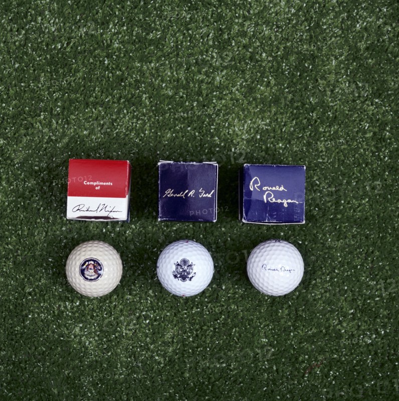 Golf balls bearing signatures of US Presidents, c1969-c1988. Artist: Unknown