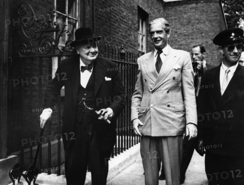 Sir Winston Churchill (1874-1965) and Anthony Eden (1897-1977), c1955. Artist: Unknown