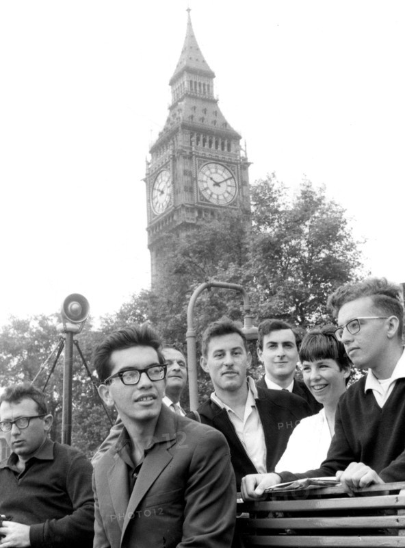 Israeli secondary school students, Westminster Pier, London, 26 July 1966. Artist: Unknown
