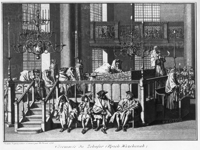 Ceremony of the Shofar, Rosh ha-Shanah, 1725. Artist: Bernard Picart
