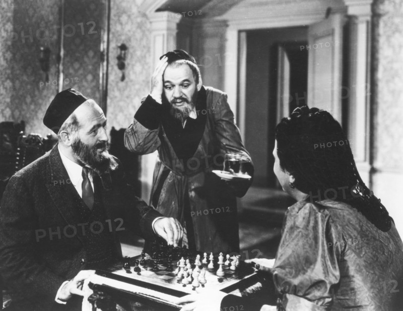 Chess scene from Mirele Efros, 1938. Artist: Unknown