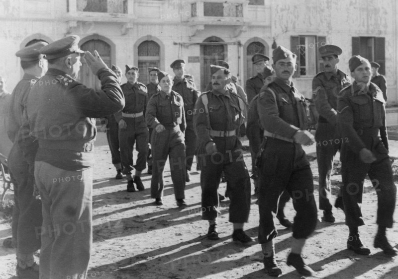 March-past by members of the Jewish Brigade, Tripoli, Libya, 30 January 1943. Artist: Unknown
