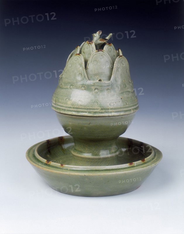 Yue stoneware boshanlu censer, late Western Jin dynasty, China, c300. Artist: Unknown