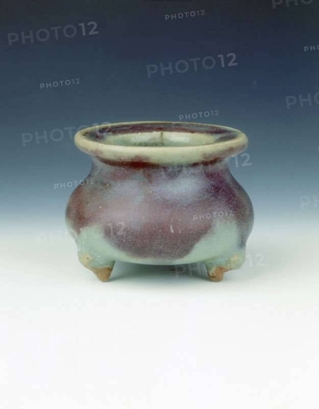 Jun stoneware tripod censer with red and purple splashes, Jin dynasty, China, 1115-1234. Artist: Unknown
