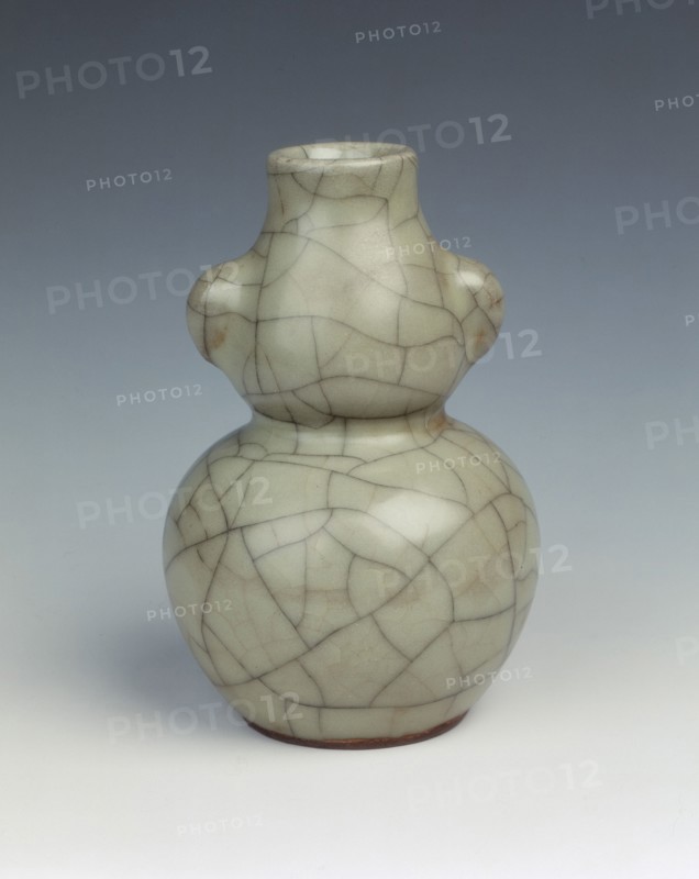 Guan-type celadon miniature double gourd vase, Yuan dynasty, China, 14th century. Artist: Unknown