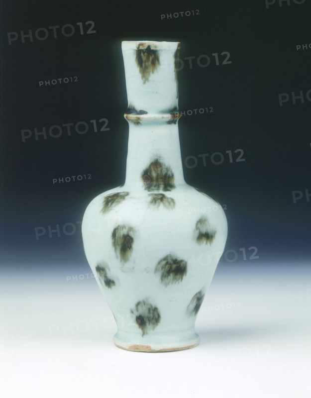 Qingbai vase with ferruginous brown spots, Yuan dynasty, China, mid 14th century. Artist: Unknown